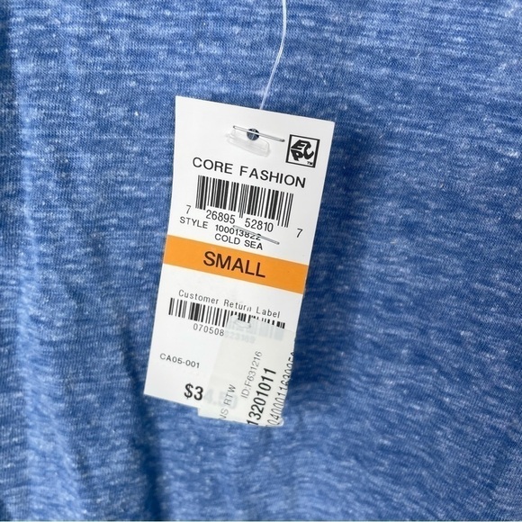 STYLE & Co Heathered Cold Sea Blue Cut Out Shirt - Picture 2 of 6